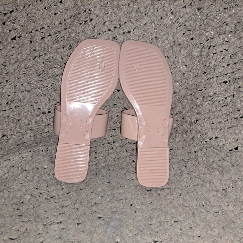 JEFFREY CAMPBELL-Annia-Beige Jelly Sandal Horse Bit-Sz 40/9-Near Mint - Picture 8 of 8